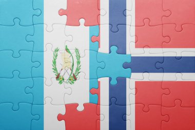 Norveç ve guatemala ulusal bayrak ile bulmaca