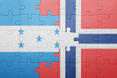 Norveç ve honduras ulusal bayrak ile bulmaca