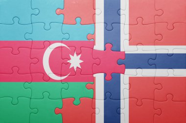 Norveç ve Azerbaycan ulusal bayrak ile bulmaca