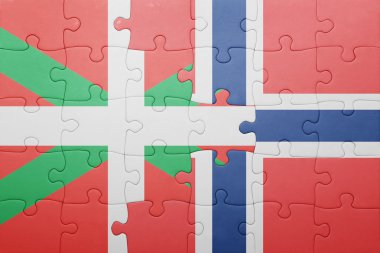 Norveç ve Bask ülkenin ulusal bayrak ile bulmaca