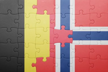 Norveç ve Belçika Ulusal bayrak ile bulmaca