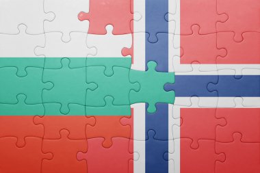 Norveç ve Bulgaristan Ulusal bayrak ile bulmaca