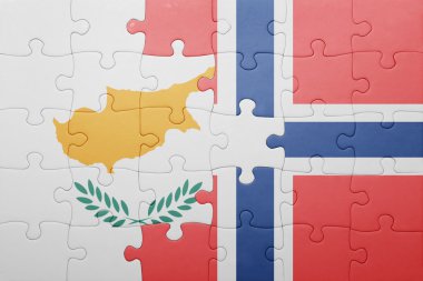 Norveç ve Kıbrıs ulusal bayrak ile bulmaca