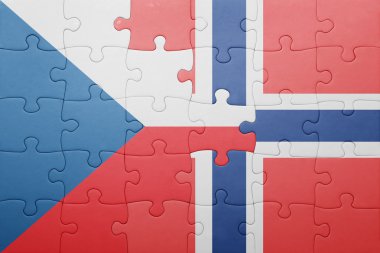 Norveç ve Çek Cumhuriyeti ulusal bayrak ile bulmaca