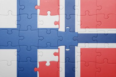 Norveç ve Finlandiya ulusal bayrak ile bulmaca