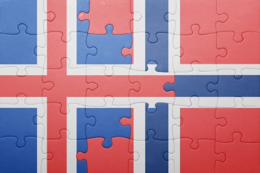 Norveç ve İzlanda ulusal bayrak ile bulmaca