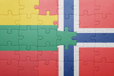 Norveç ve Litvanya ulusal bayrak ile bulmaca