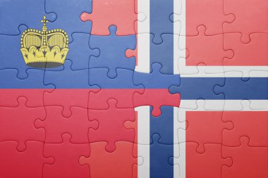 Norveç ve liechtenstein ulusal bayrak ile bulmaca