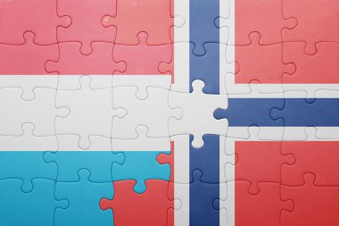 Norveç ve Lüksemburg ulusal bayrak ile bulmaca