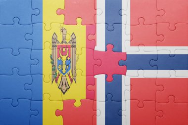 Norveç ve moldova ulusal bayrak ile bulmaca