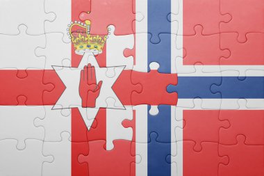 Norveç ve Kuzey İrlanda ulusal bayrak ile bulmaca