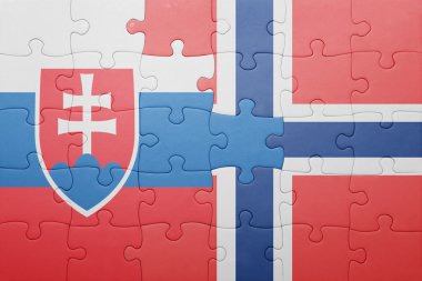 Norveç ve Slovakya ulusal bayrak ile bulmaca