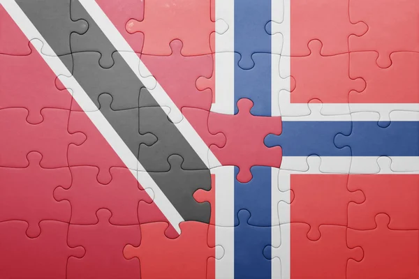 益智与国旗挪威和特立尼达和多巴哥 — 图库照片