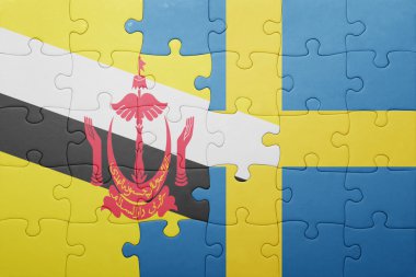 İsveç ve brunei ulusal bayrak ile bulmaca