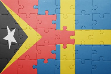 Bulmaca ile İsveç'in ulusal bayrak ve Doğu timor