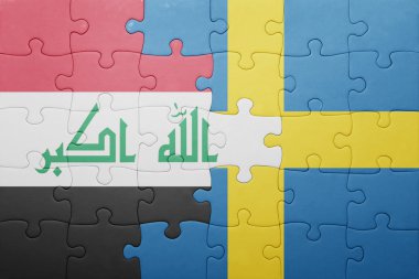 İsveç ve Irak Ulusal bayrak ile bulmaca