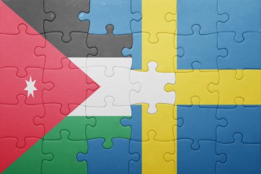 İsveç ve Ürdün ulusal bayrak ile bulmaca