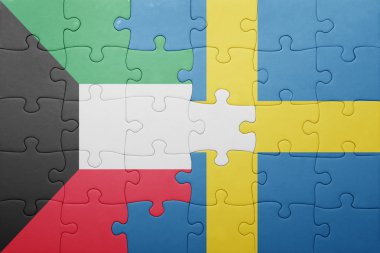 İsveç ve Kuveyt ulusal bayrak ile bulmaca