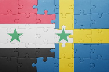 İsveç ve Suriye ulusal bayrak ile bulmaca