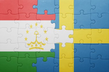 İsveç ve Tacikistan Ulusal bayrak ile bulmaca