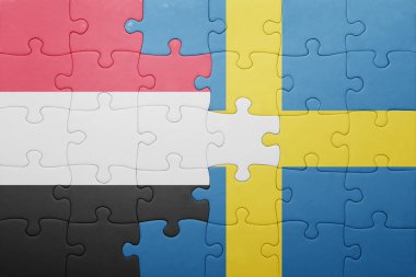 İsveç ve yemen ulusal bayrak ile bulmaca