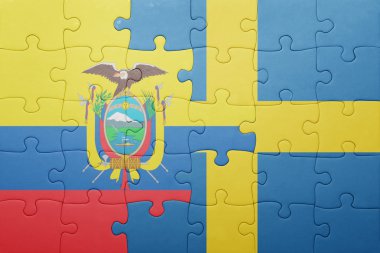 İsveç ve Ekvador ulusal bayrak ile bulmaca