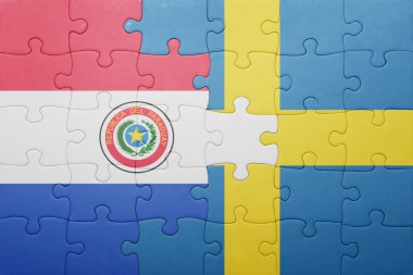 İsveç ve paraguay ulusal bayrak ile bulmaca