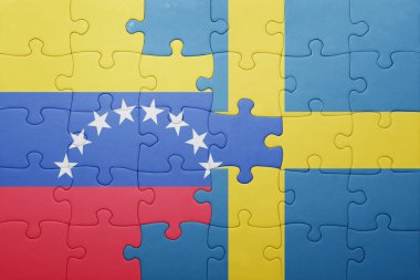İsveç ve venezuela ulusal bayrak ile bulmaca