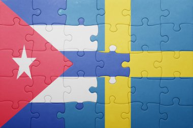 İsveç ve Küba ulusal bayrak ile bulmaca