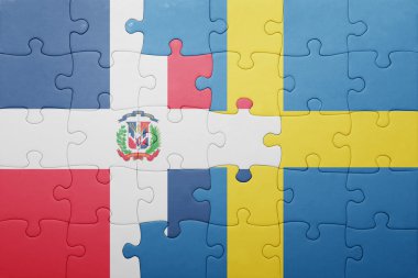 İsveç ve Dominik Cumhuriyeti ulusal bayrak ile bulmaca