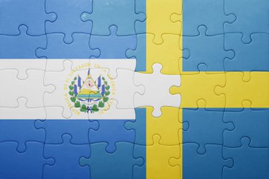 el salvador ve İsveç Ulusal bayrak ile bulmaca