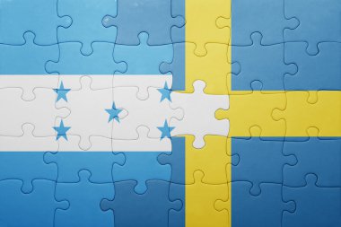 İsveç ve honduras ulusal bayrak ile bulmaca