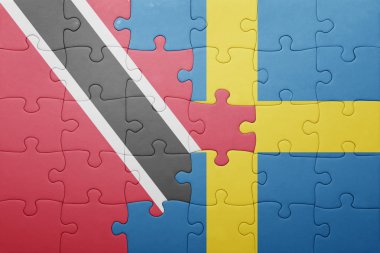 trinidad ve tobago ve İsveç Ulusal bayrak ile bulmaca