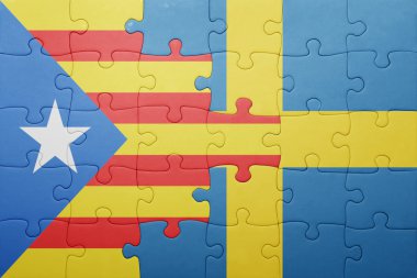 İsveç ve Katalonya Ulusal bayrak ile bulmaca