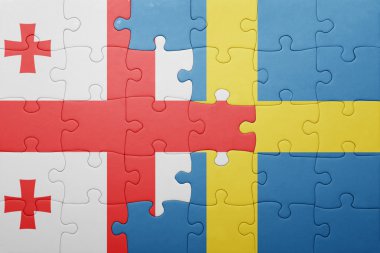 İsveç ve Gürcistan ulusal bayrak ile bulmaca