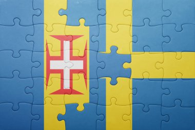 İsveç ve madeira ulusal bayrak ile bulmaca