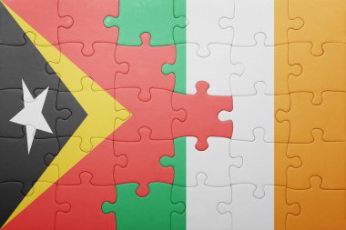 Bulmaca İrlanda ulusal bayrak ile ve Doğu timor
