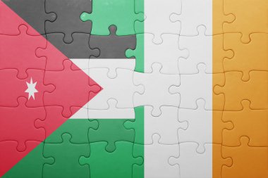 İrlanda ve Ürdün ulusal bayrak ile bulmaca