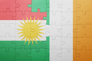 İrlanda ve Kürdistan ulusal bayrak ile bulmaca