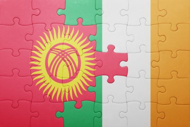İrlanda ve Kırgızistan ulusal bayrak ile bulmaca