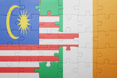 İrlanda ve Malezya ulusal bayrak ile bulmaca