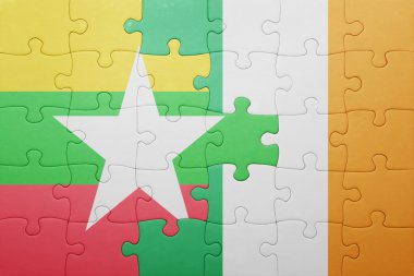 İrlanda ve myanmar ulusal bayrak ile bulmaca