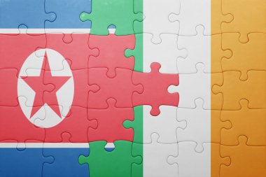 İrlanda ve Kuzey Kore ulusal bayrak ile bulmaca