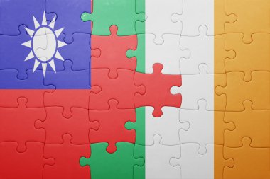 İrlanda ve Tayvan ulusal bayrak ile bulmaca