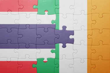 İrlanda ve Tayland ulusal bayrak ile bulmaca