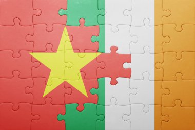 İrlanda ve vietnam ulusal bayrak ile bulmaca