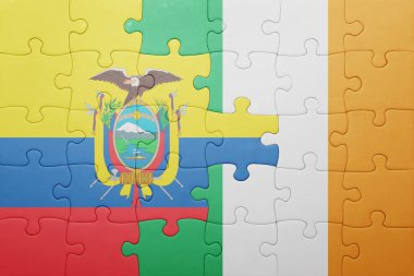 İrlanda ve Ekvador ulusal bayrak ile bulmaca