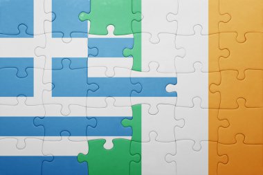 İrlanda ve Yunanistan ulusal bayrak ile bulmaca