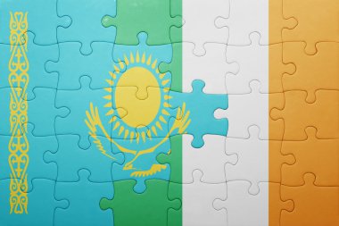 İrlanda ve Kazakistan ulusal bayrak ile bulmaca