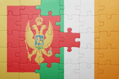 İrlanda ve Karadağ ulusal bayrak ile bulmaca